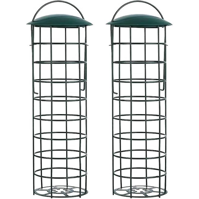 Outdoor Bird Feeder, Wild Bird Feeders for Fat Balls for Pellets, for Small Wild Birds Dark Green