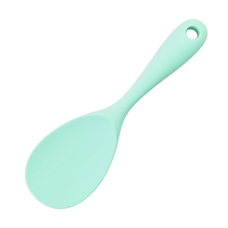 

Gwong Rice Spoon Thickened Hanging Hole Easily Cleaning Translucent Silicone Pan Cooking Tools for Home Use(Mint Green)