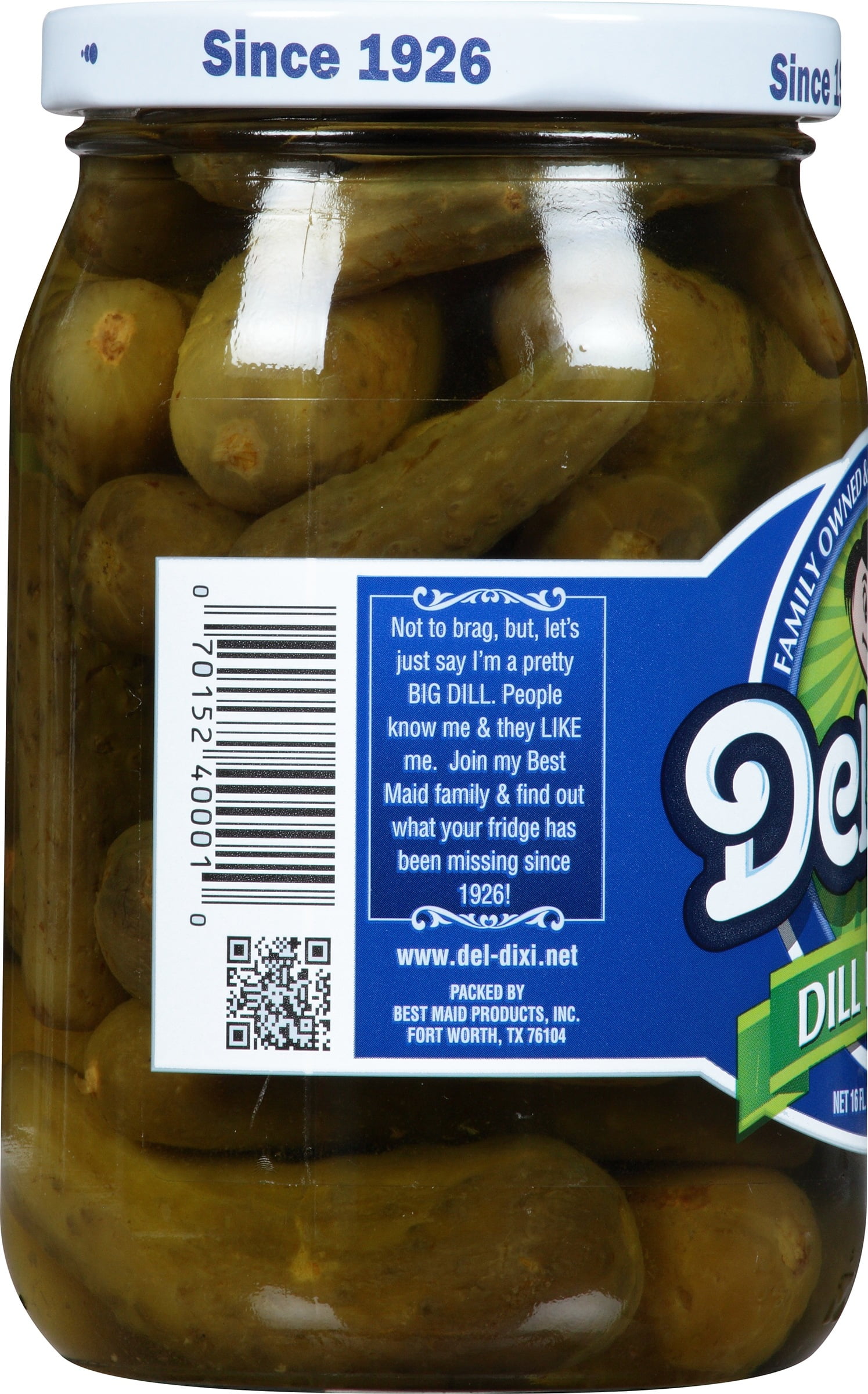 (4 pack) Del-Dixi Dill Pickles 16 fl. oz. Jar