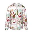 thumbnail image 2 of Uemuo Snowflakes Santa Claus Pattern Women's Full Zip UPF 50+ Sun Protection Hoodie Jacket Long Sleeve Sun Shirt Hiking Outdoor Performance with Pockets-, 2 of 9
