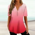 thumbnail image 5 of Patlollav Womens Short Sleeve Tops Fashion V Neck Print Casual Loose Shirts, 5 of 6