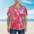 thumbnail image 2 of Fotbe Pink Balloon Puppy Art Camisa Hawaiana para Hombre Unisex – Camisa Casual de Verano con Botones de Manga Corta de Algodón y Lino,X-Large, 2 of 7