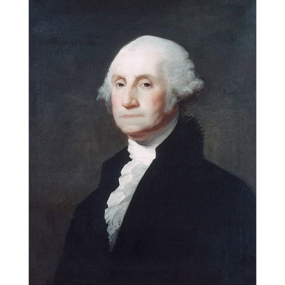 George Washington Painting Gilbert Stuart - 12x18 Inch Laminated Poster - Stunning Detail and Bold Colors
