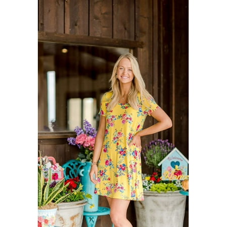 The Pioneer Woman, Scoop Neck Short Sleeve Dress, Womens