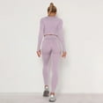 thumbnail image 4 of Conjunto de 2 piezas para mujer, ropa de gimnasio, Sujetador deportivo de Yoga sin costuras, Top corto, mallas de cintura alta, ropa deportiva para Fitness, trajes de entrenamiento para mujer, 4 of 5