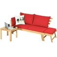 thumbnail image 7 of Topbuy Outdoor Folding Daybed Patio Acacia Wood Convertible Couch Sofa Bed Red, 7 of 7