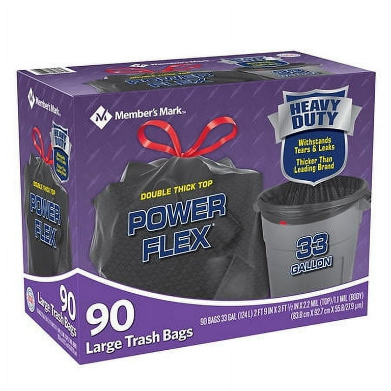 Power Guard Drawstring Trash Bags 90 ct. 33 Gallon Walmart