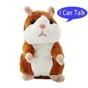 Talking Hamster Lovely Plush Interactive Toys Hamster recorder Repeats People Vocal Christmas gift Chatimals Buddy for Kids（brown）