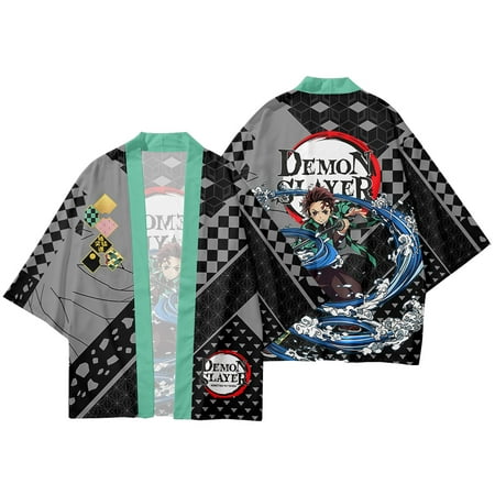 

Demon Slayer Kimono Robe Cloak Set Popular Magic Animation Paint Roleplay Costume with Shorts for Little Boys Girls Child for Daily Wear