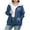 #272-Navy, variant on AUNVITO Women's Plus Size Fleece-Lined Hooded Sweatshirt Full-Zip Oversized Casual Winter Warm Coat Japanese Streetwear Loose Fit Drop Shoulder