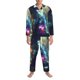 thumbnail image 3 of Balery Cosmic Cat In Window Pijama para Hombre de Dos Piezas con Manga Larga, Conjunto de Dormir y Descanso Suave con Bolsillos-X-Large, 3 of 7