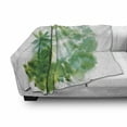 thumbnail image 3 of Green Soft Flannel Fleece Throw Blanket, Abstract Watercolor Image of Forest Palm Trees Print, Cozy Plush for Indoor and Outdoor Use, 50" x 70", Forest Green Pale Green, by Ambesonne, 3 of 6