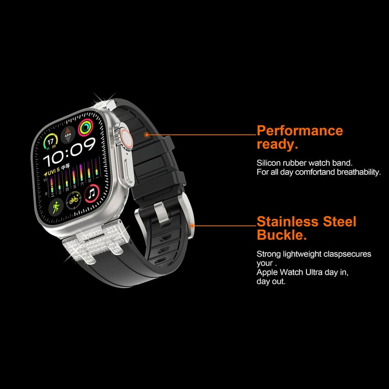 Bling Silicone Band for Apple Watch Band 49mm 45mm 44mm 42mm