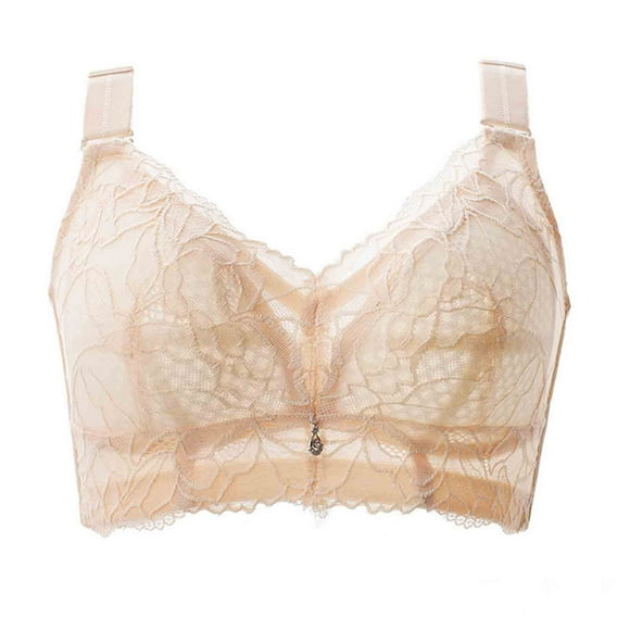 Bras for Women Plus Size Padded Bra Feature V-Neck Nursing Bra Style W-1589 Khaki 34C