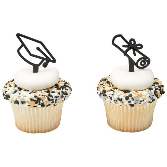 Cake Topper Decor, GraduationGraduation Icons cake topper for graduation (12/PKG)