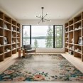 thumbnail image 2 of ODIKA 9'x12' Washable Area Rug Vintage Distressed Boho Lattice Trellis Borders Border Scrolls for Master Suite, California King, Under Bed, Non-Shedding, Easy Care, 2 of 7