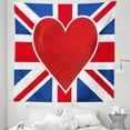 thumbnail image 1 of Union Jack Tapestry, British Flag with a Big Red Heart in Center Nationality Pride Concept, Fabric Wall Hanging Decor for Bedroom Living Room Dorm, 5 Sizes, Royal Blue Red White, by Ambesonne, 1 of 1