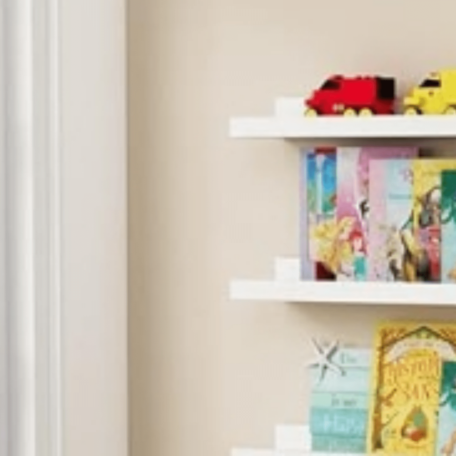 White Floating Shelves for Wall 36 Inches Long Set of 4, Large Wall Bookshelf for Kids Bedroom, Picture Ledge Shelf for Living Room Photo Frame, Wood Hanging Nursery Book Shelves