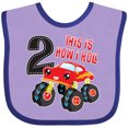 thumbnail image 3 of Inktastic Monster Truck How I Roll 2nd Birthday Boys Baby Bib, 3 of 4
