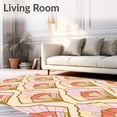 thumbnail image 2 of ODIKA 6x9 Machine Washable Non-Slip Area Rug, Art Fan Arrangement with Radiant Peach Highlights and Stylized Geometry Ultra Soft Rug, None, 538912, 2 of 7
