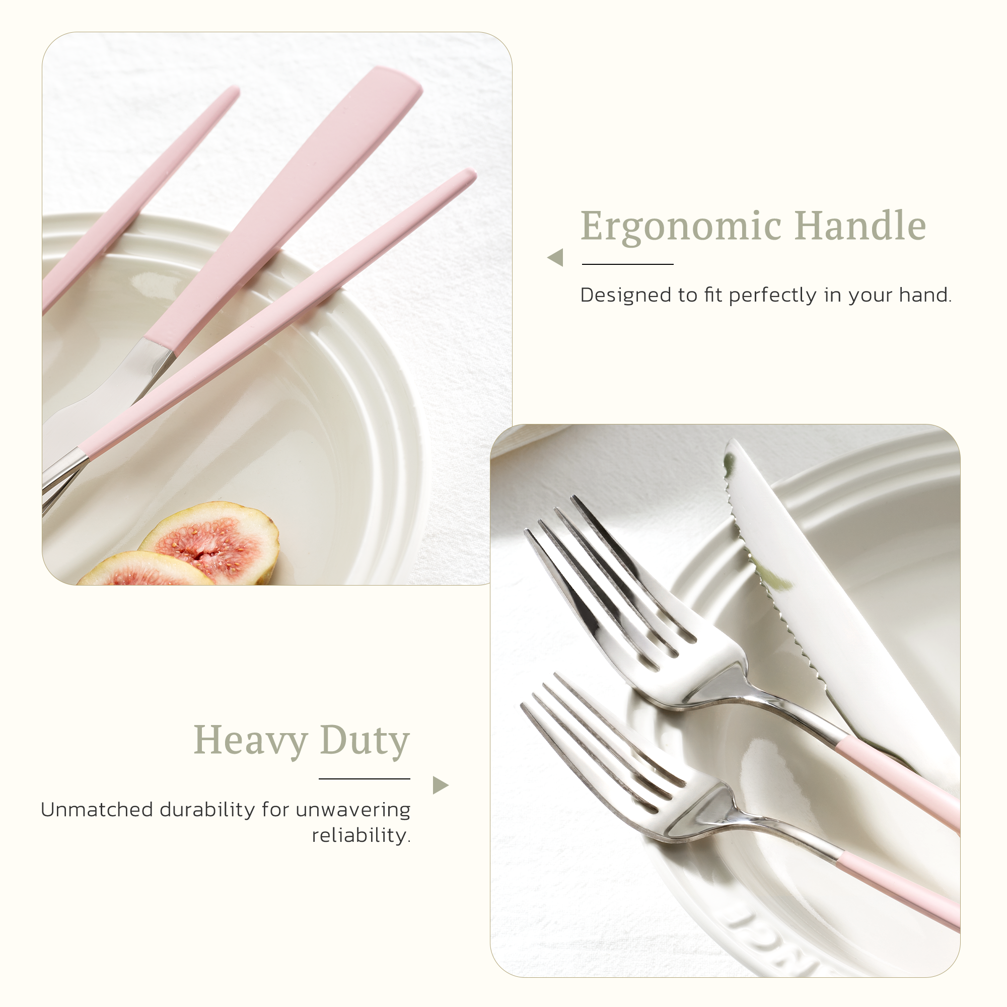 Astercook 25-Piece Pink Stainless Steel Flatware Set photo 6