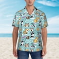 thumbnail image 2 of Fuzoiu Dogs Print Hawaiian Shirt for Men, Summer Beach Casual Short Sleeve Button Down Shirts, Men’s Beach Summer Shirts with Pocket,Small, 2 of 7