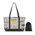 thumbnail image 7 of FORMRS Canvas Laptop Tote Bag for Women with 15.6" Computer Compartments Shoulder Handbag, Cute Cartoon Cat, 7 of 7
