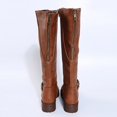 thumbnail image 6 of WAVSUF Women's Mid Calf Boots Side Zip Wide Width Round Toe Winter Daily Trendy Boots Brown 6, 6 of 9