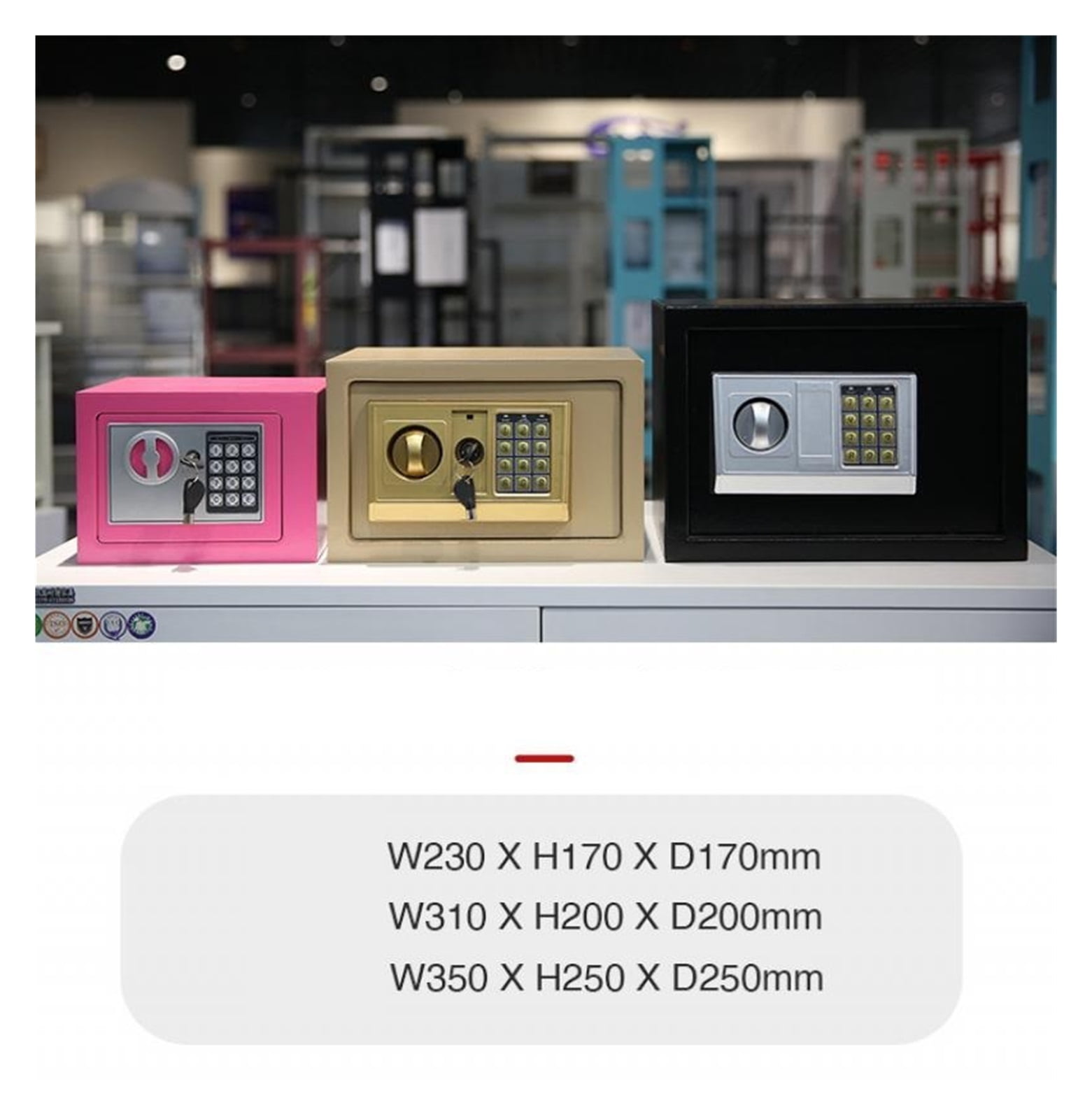 Digital Safe Box Mini Steel Safes Money Bank Small Household Password Key Safety Security Box Keep Cash Jewelry Document ,Prevent Theft