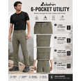 thumbnail image 5 of Clothin Men's Elastic-Waist Travel Pant Stretchy Lightweight Thin Multi-Pockets Quick Dry Breathable(Khaki S-30) 31W x 30L, 5 of 8