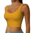 thumbnail image 2 of Fotbe Goldenrod Pattern Womens' Sports Bra Longline Wirefree Padded with Medium Support Sports Moisture-Wicking Workou Vest,Tank Top-Large, 2 of 7