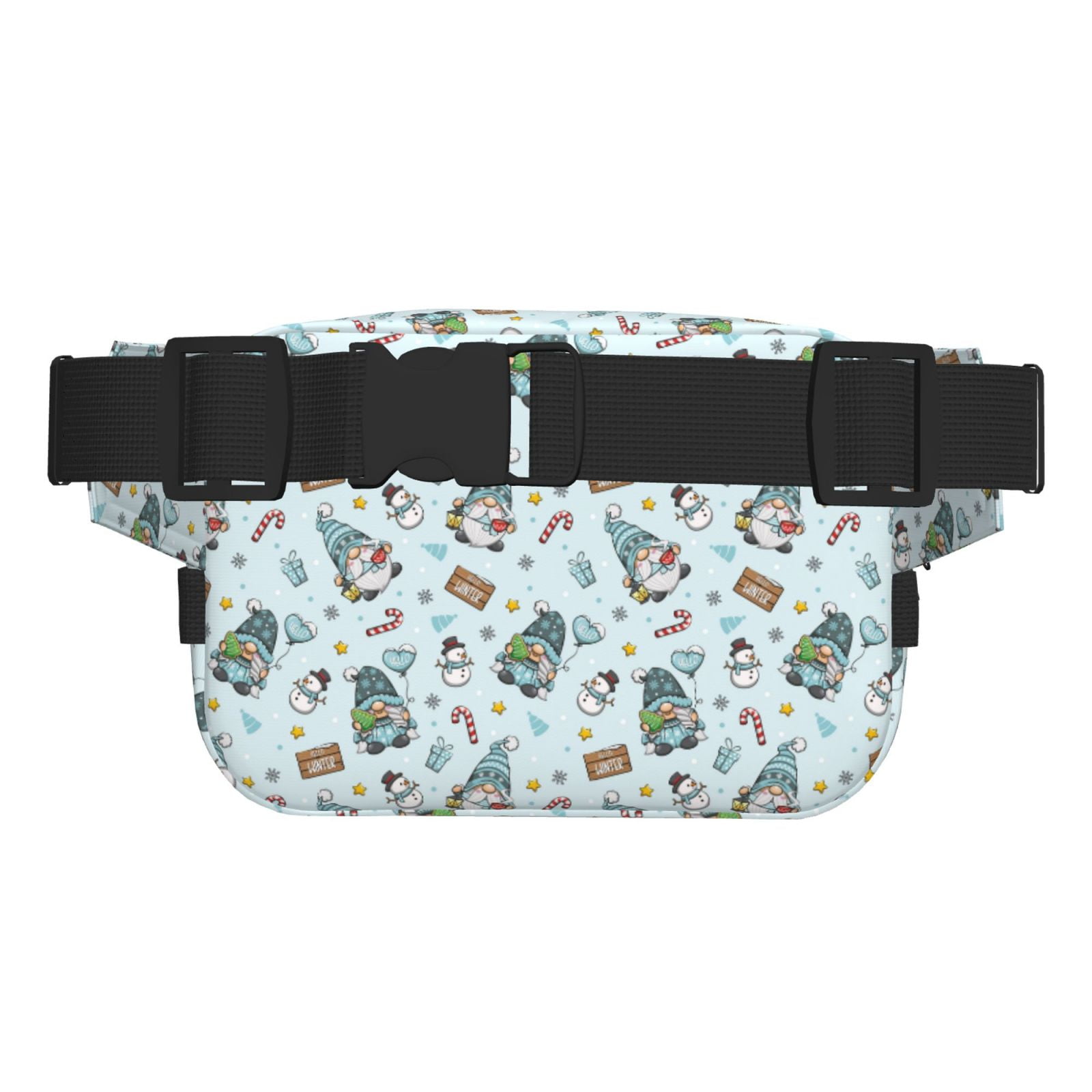 Picia Winter Wonderland Light Blue Print Square Double-Layer Waist Bag Mini Adjustable Waist Belt Bag Exercise Running Travel Hiking