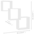 thumbnail image 4 of vidaXL Cube Wall Shelf White 68x15x68 cm Engineered Wood, 4 of 4