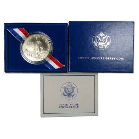 Statue of Liberty Centennial Commemorative 1986 P BU Silver $1 OGP COA