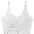 thumbnail image 6 of Sillenn Built In Bra Tank Tops Back V Neck Vest Stretch Slim Fit Tops Wide Strap Camisole Camisole with Padded Bras Active Tank Tops Shelf Bra Tank Tops Scoop Neck Tank Tops White L, 6 of 9