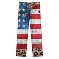 thumbnail image 4 of American Flag Leopard Print Winter Female Pants Flannel High Waist Women Pants Lady Warm Straight Leg Plush Trousers, 4 of 7