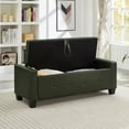 thumbnail image 4 of S-HOME 48 Inch Upholstered Tufted Faux Leather Storage Ottoman Bench With Easy Assembly For Bedroom And Living Room, Dark Green, 4 of 13