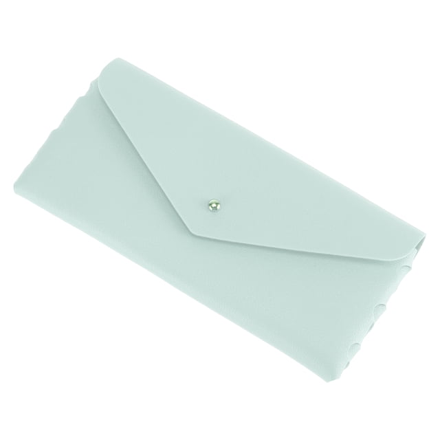 Estuche para gafas de botón triangular Unique Bargains, simple y portátil, almacenamiento de gafas, azul