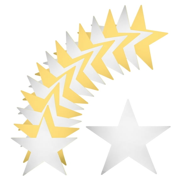 Uxcell 80Pcs Stars Cutouts Double Printed Paper Stars Decoration 6 Inch(Gold,Silver)