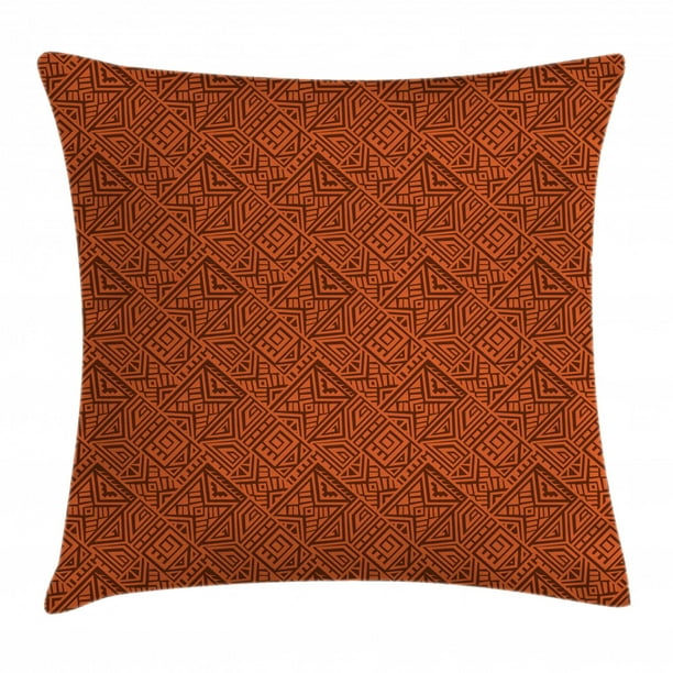 Aztec Throw Pillow Cushion Cover, Sacred Ethnic Exotic Tribal Culture
