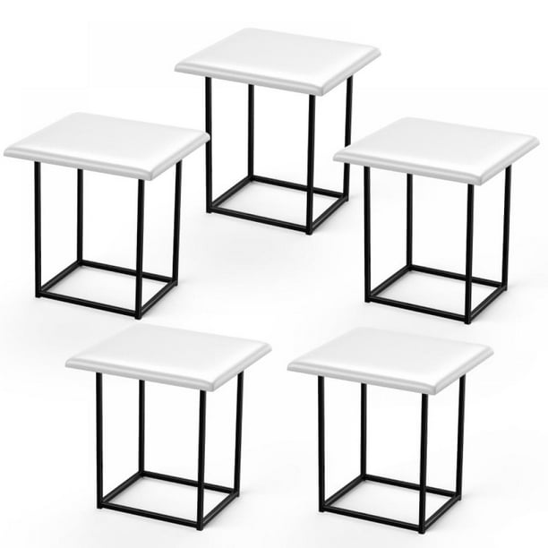 ChYoung Naples Vanity Bench Backless Chairs with Roller Wheels