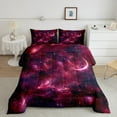 thumbnail image 2 of Feelyou Pink Dreamy Galaxy Bedding Comforter Set, Moon Stars Starry Sky Twin Comforter Sets, Teens Kids Boys Girls Reversible Bedding Set, Breathable Home Decor, 2-Piece, 2 of 8