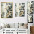 thumbnail image 4 of Designart "Adventure Scene: Waterfall in Gold & Grey II" Waterfall Floater Framed Canvas Art Print, 4 of 5