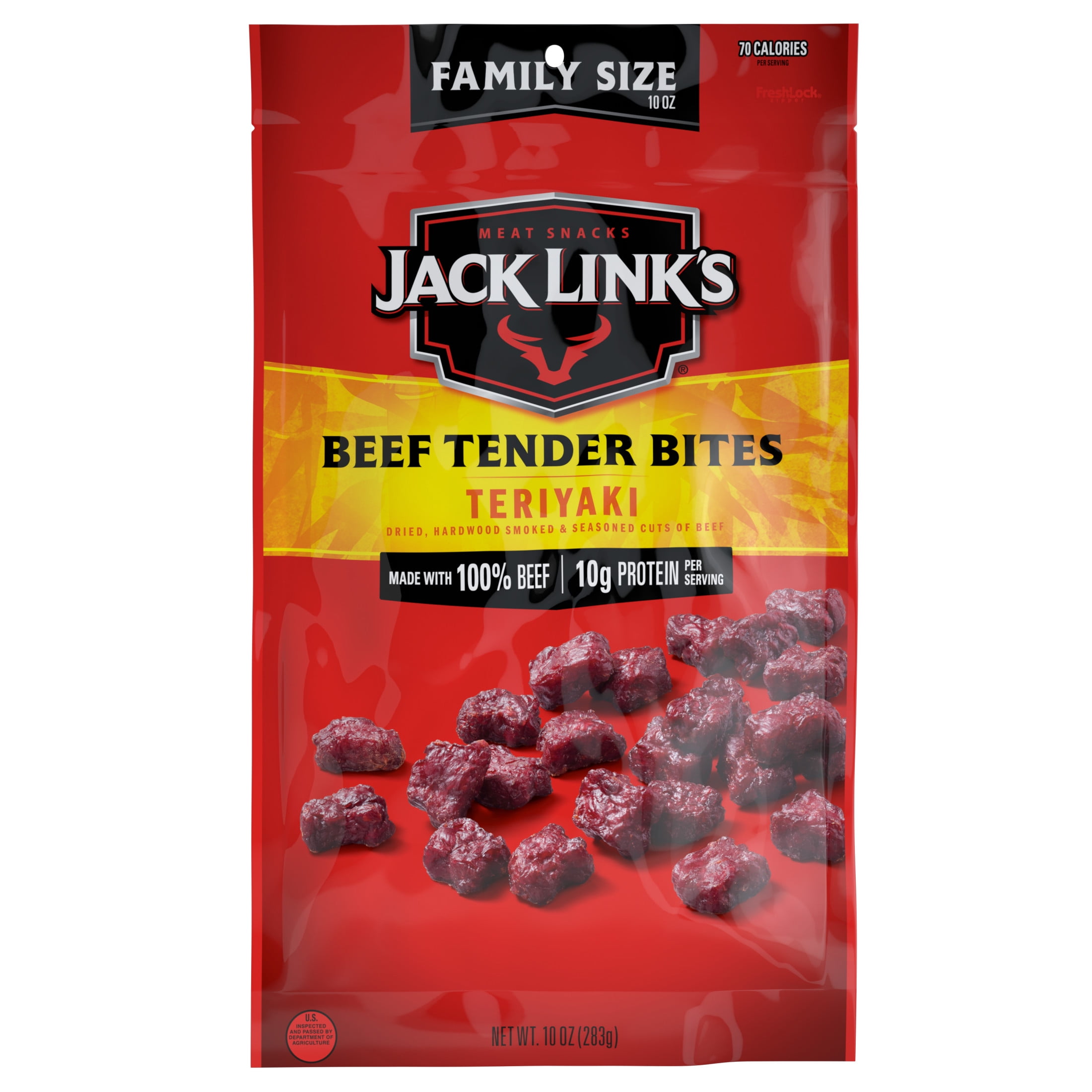(2 pack) Jack Link's 100% Beef Teriyaki Tender Bites 10Ounce Resealable Bag