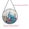 thumbnail image 2 of Payutou con forma de pavo real colgante en vitral, 20 cm, con cadena, 2 of 7