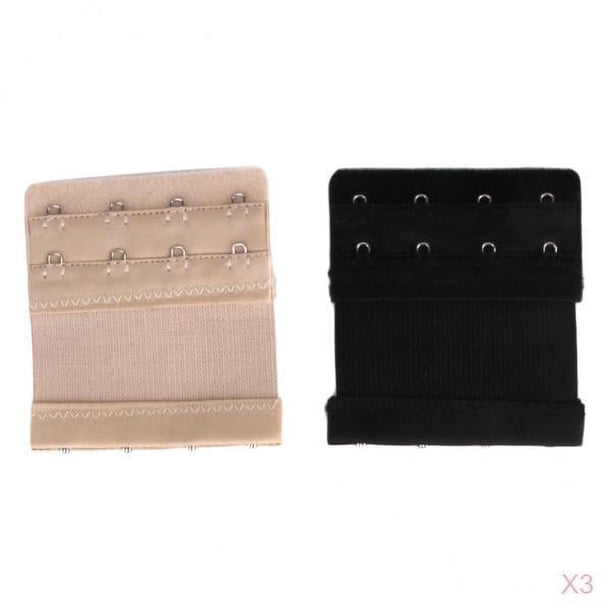 Extensor 3/4 Ganchos 9 / 6pcs Correa de Extensión Ropa Interior Sin Tirantes 6pcs 4 gancho negro desnudo