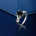 thumbnail image 4 of Gem Stone King 925 Sterling Silver Black Onyx and Blue Diamond Women Ring (2.06 Cttw, Oval 9X7MM, Size 8), 4 of 4
