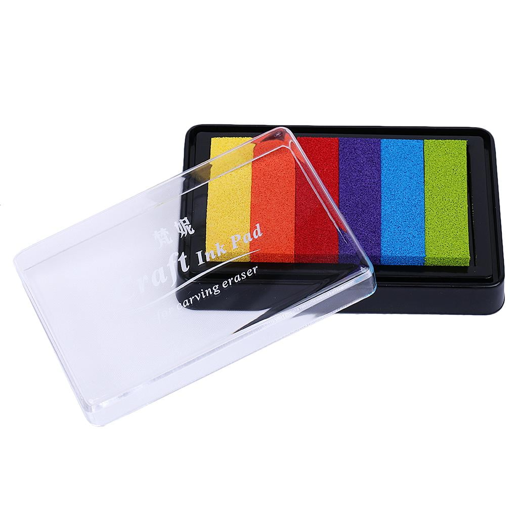 perfeclan 5xInk Pad Korea Stationery DIY Craft for Paper Wood Colorful Rainbow 5 5 Pcs