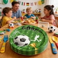 thumbnail image 4 of Amzcrzy Paper Disposable Tableware Set Green Stadium Football Theme for The Theme Party Tableware Disposable 7-Inchs 9-Inchs Paper Plates Paper Cup Tissue Set of Party-Themed Paper Plates, 4 of 6