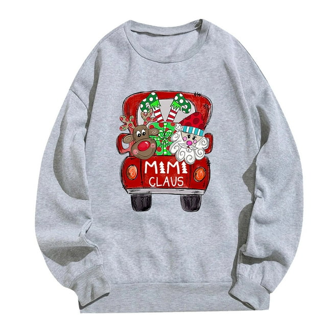 toraway Chandails en Molleton pour Femmes Vestes à Fermeture Éclair Complète Chandails en Molleton Décontractés de Noël Imprimés Col Rond Chandails en Molleton Manches Longues Tuniques Mignonnes Pulls Amples S